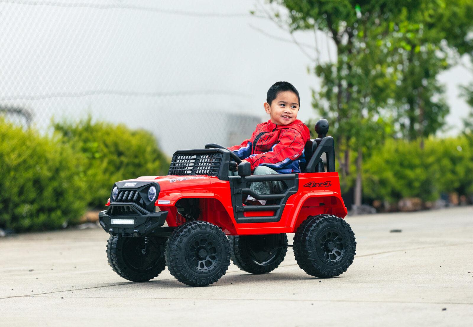 Jeep Inspired Remote Controlled Ride-on Electric Car (Red).