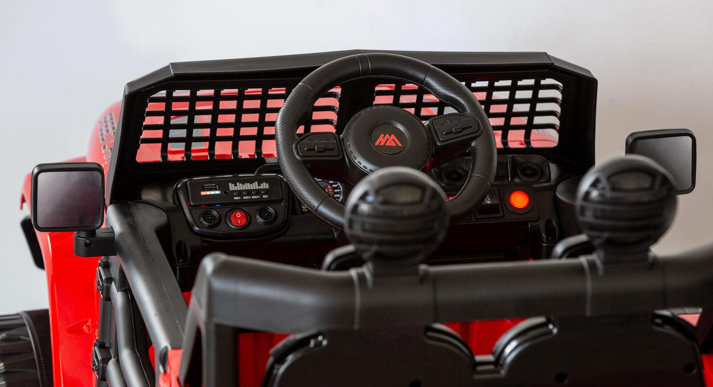 Jeep Inspired Remote Controlled Ride-on Electric Car (Red).