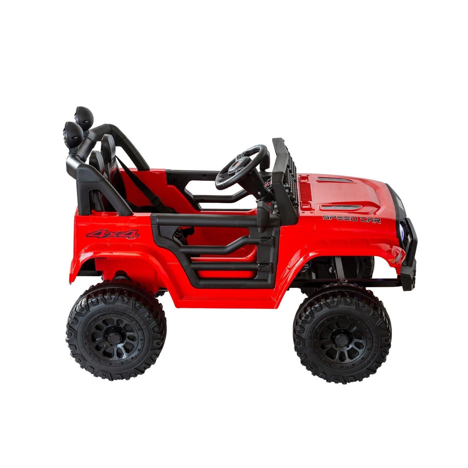 Jeep Inspired Remote Controlled Ride-on Electric Car (Red).