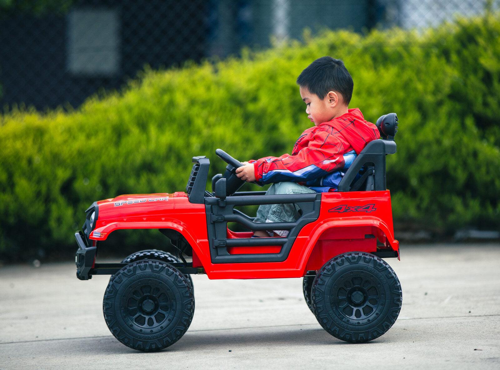 Jeep Inspired Remote Controlled Ride-on Electric Car (Red).