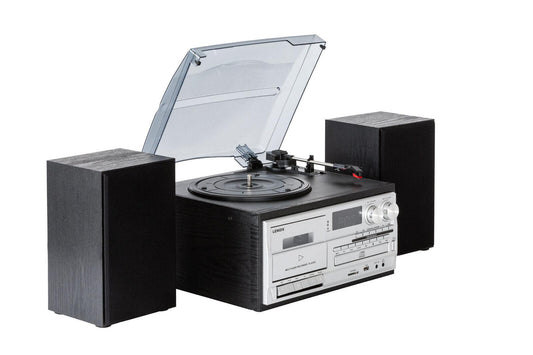 Audio Home Entertainment System (Black) Turntable, CDs, Vinyl, Wireless Streaming & More.