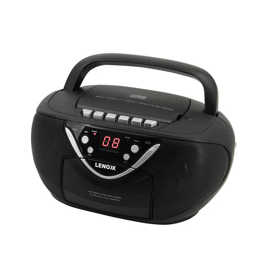 Portable CD/Cassette Player with AM/FM Radio Speaker.