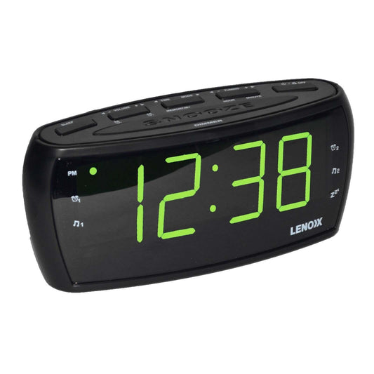 Large Number Alarm Clock & AM/FM Radio, Bold Green LED Time Screen.