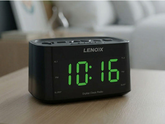 Smartphone-Charging Alarm Clock & FM Radio (Black) w/ USB Port.