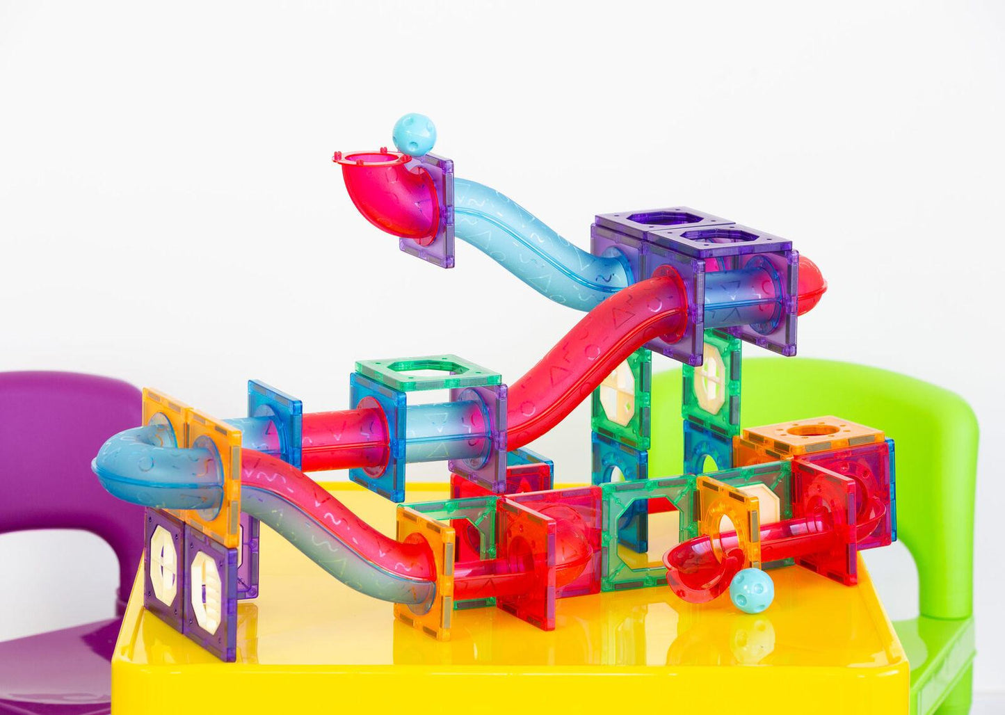 118 Pcs non-toxic STEM Educational, Durable Magnetic Tiles/Puzzle with Storage Bag.