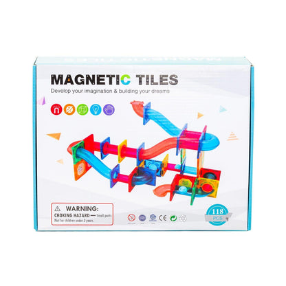 118 Pcs non-toxic STEM Educational, Durable Magnetic Tiles/Puzzle with Storage Bag.