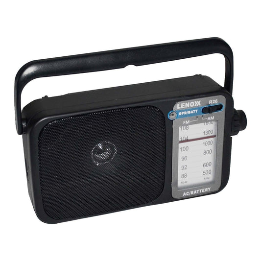 AM/FM Mantle Radio (Black) Battery Operated, w/ Bandwidth 540-1600.