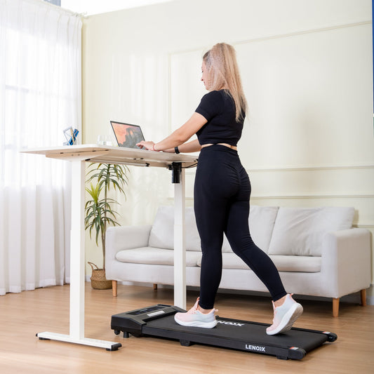 1.5 HP 52cm Electric Walking Pad Treadmill with Remote Control and Display Screen.