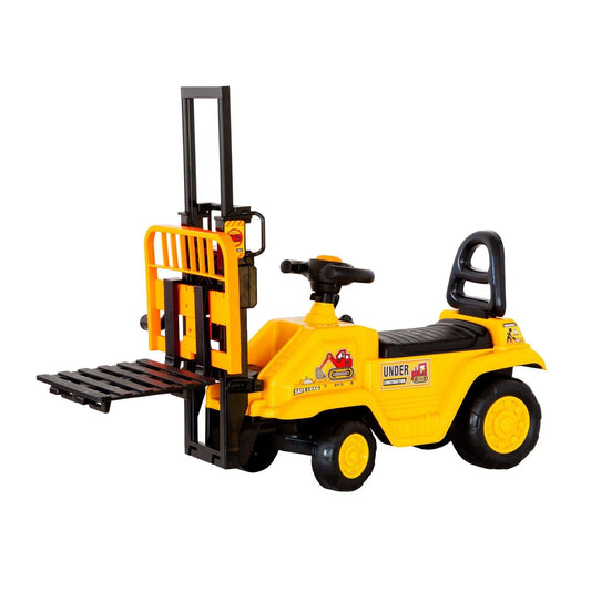 Kids Manual Forklift Ride-On with Working Mast Lift and Pallet.