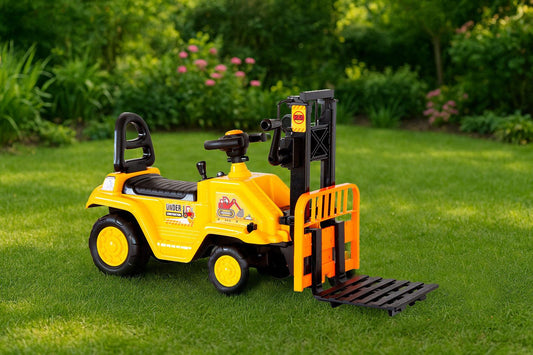 Kids Manual Forklift Ride-On with Working Mast Lift and Pallet.
