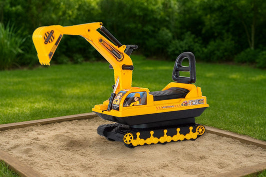 Ride-on Children's Excavator w/ Sturdy Track and Dual Operation Levers to Scoop.