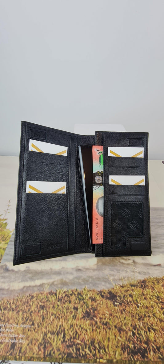 Leather Phone Wallet - Black.