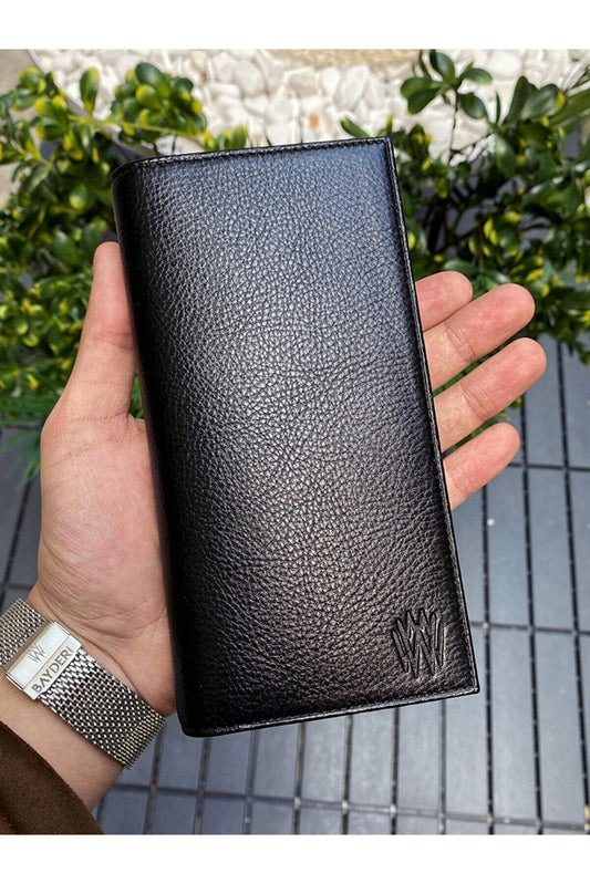 Leather Phone Wallet - Black.