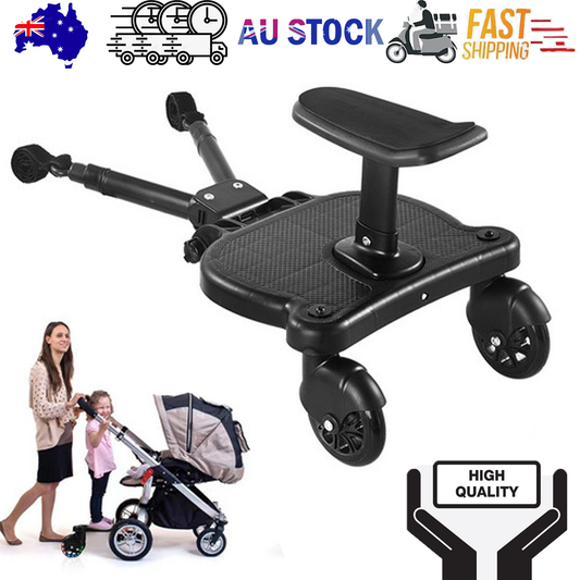 Baby Jogger Glider Board 2 in 1 Kid Stroller Board with Dismountable Seat AU black wheel.