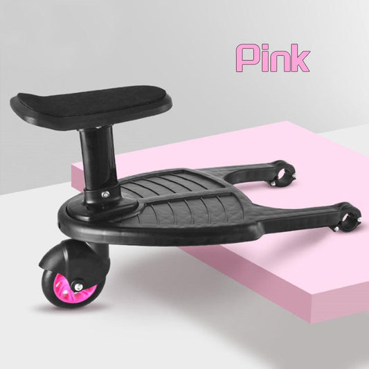 Stroller Step Board Toddler Buggys Wheel Standing Board Skateboard For Pram Kids Pink.