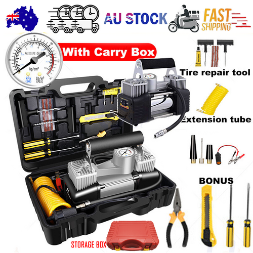 150PSI 12V Car Air Compressor Portable Tyre Deflator Inflator Pump 4WD Car Truck RED CASE.