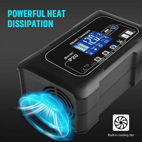 12/24V Automatic Car Battery Charger For Lithium Lifepo4 Lead-Acid AGM/Gel/SLA.