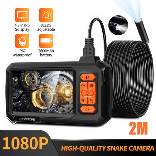 2M 8mm Lens Industrial Endoscope 1080P Digital Borescope Inspection Camera LED Lamp.