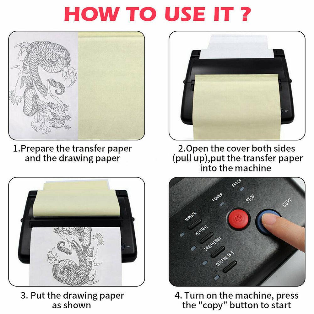 ABS Tattoo Transfer Copier Printer Machine Thermal Stencil Paper Body Art Maker.