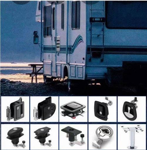 2PCS Black Central Locking T Handle Whale Tail Lock Folding Trailer Ute Canopy.
