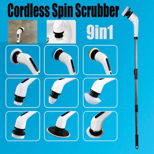 9in1 Electric Spin Scrubber Turbo Scrub Cleaning Brush Cordless Chargeable Tool.