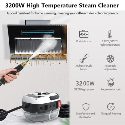 3200W Steam Cleaner High Temperature Kitchen Cleaning Pressure Steaming Mechine.
