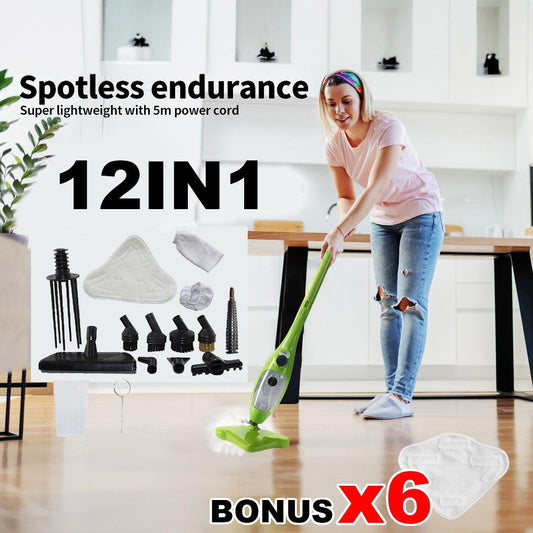 Steam Mop Handheld Carpet Cleaner High Pressure Steamer Floor Cleaning 1300W.