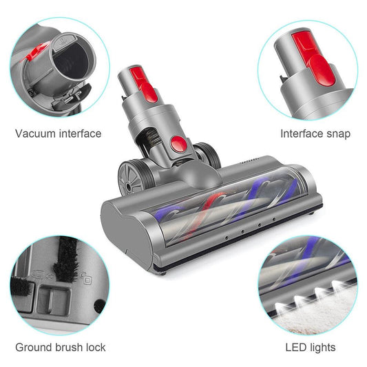 Turbo Brush Roller Head Electric Floor Carpet Head LED For Dyson V7 V8 V10 V11 V15.