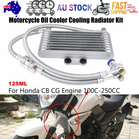 New 125ml Motorcycle Oil Cooler Cooling Radiator Kit For Honda CB CG 100CC-250CC.