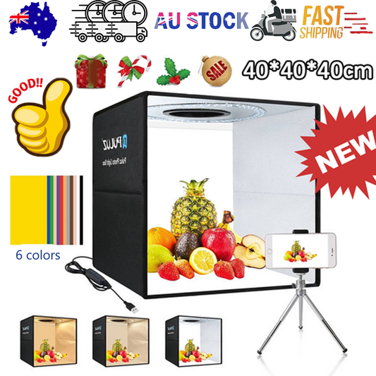 40CM Portable Photo Studio LED Light Tent Bar Cube Soft Box Room Photography.