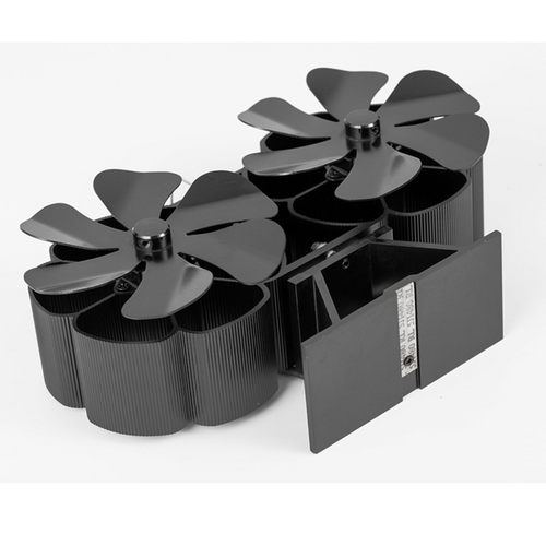 12Blade Fan Heat Self-Powered Wood Stove Top Burner Fireplace Silent Eco Heater.
