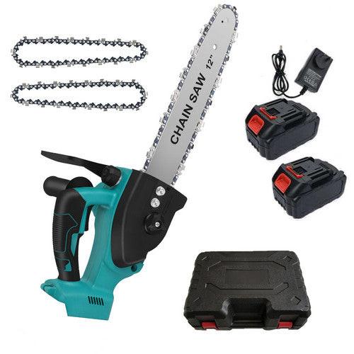 12"inch Cordless Electric Chainsaw + 2 Battery 2 Chain Brushless Wood Cutter Saw.