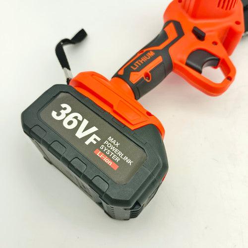 6" Mini Orange Cordless Electric Chainsaw 2X Battery-Powered Wood Cutter Rechargeable.