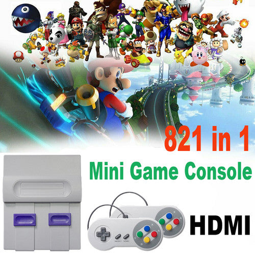 821 Games in 1 HDMI Retro Mini Game Console Classic Video Game with 2 Controller.