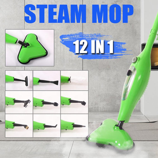 12 in 1 Multi Foldable Steam Mop Handheld Floor Steamer Carpet Cleaning Cleaner.
