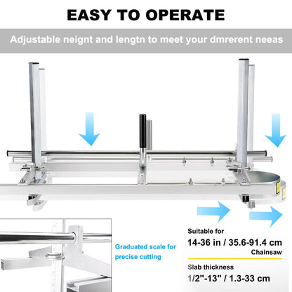 Chainsaw Mill For Saws 14"-36" Bar Furniture Making Wood Cutting Aluminum Steel.