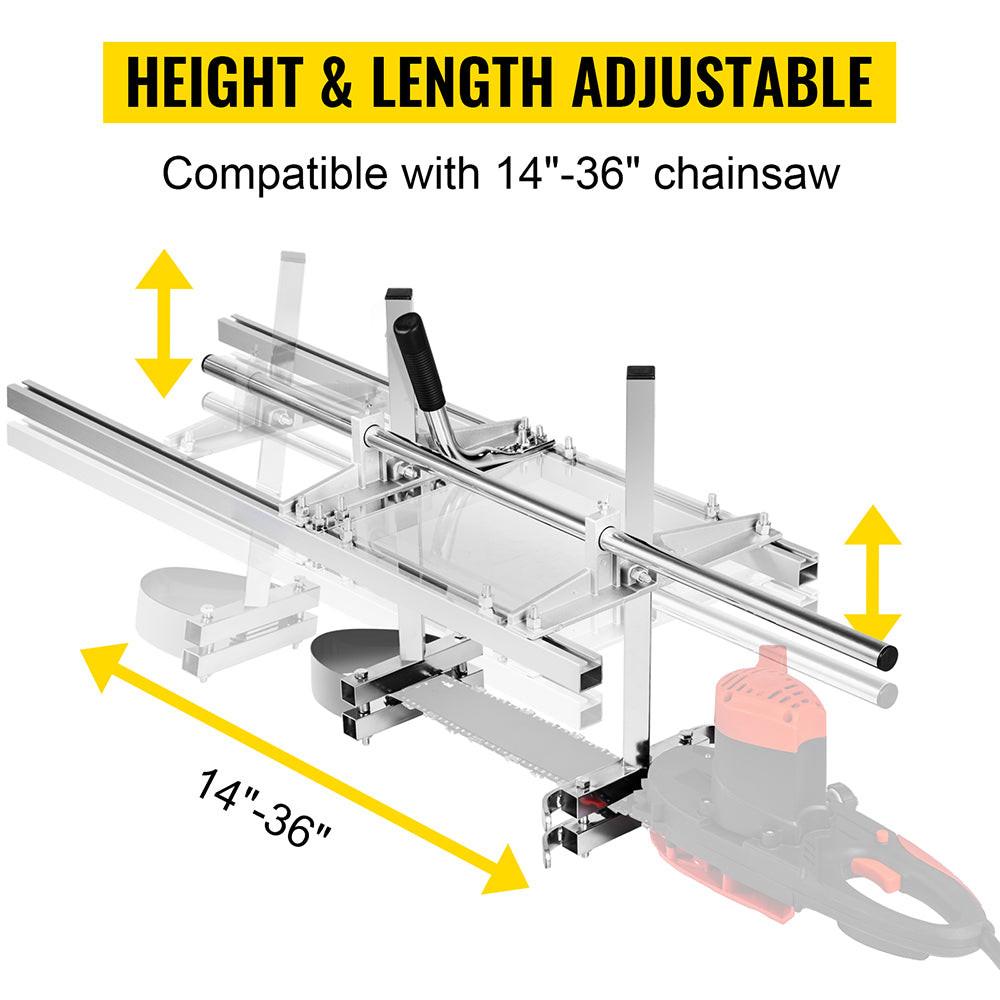 Chainsaw Mill For Saws 14"-36" Bar Furniture Making Wood Cutting Aluminum Steel.