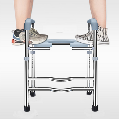 Upgrade 64-74cm Raised Toilet Seat Riser w/ Arms For Elderly Handicap Bathroom