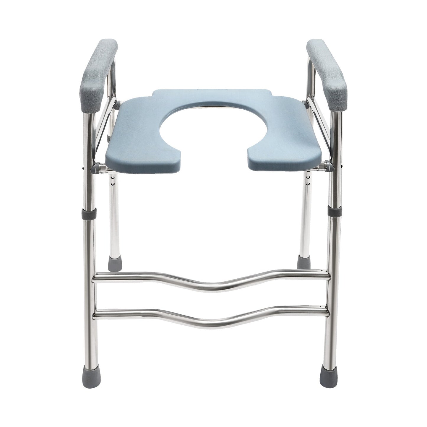Upgrade 64-74cm Raised Toilet Seat Riser w/ Arms For Elderly Handicap Bathroom
