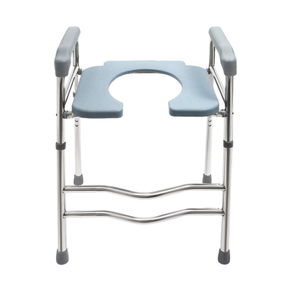 Upgrade 64-74cm Raised Toilet Seat Riser w/ Arms For Elderly Handicap Bathroom