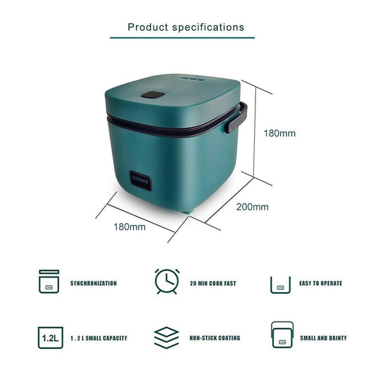 1.2L Mini Rice Cooker Travel Small Non-stick Pot For Cooking Soup Rice Stews.