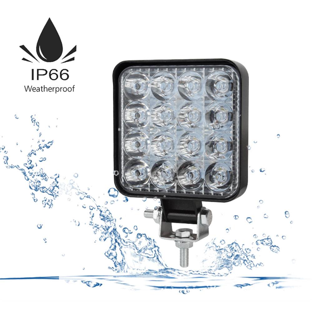 10PCS 80W CREE FLOOD LED Work Lights 12V Boat Camping Square 4inch Bar.