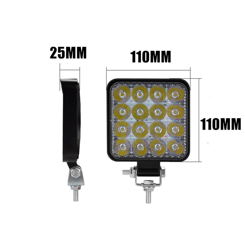 10PCS 80W CREE FLOOD LED Work Lights 12V Boat Camping Square 4inch Bar.