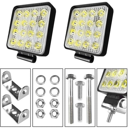 10PCS 80W CREE FLOOD LED Work Lights 12V Boat Camping Square 4inch Bar.