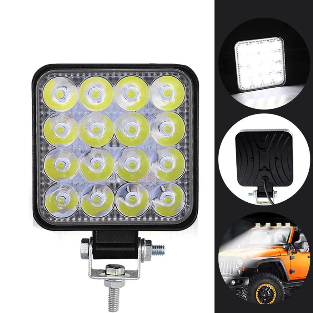 10PCS 80W CREE FLOOD LED Work Lights 12V Boat Camping Square 4inch Bar.