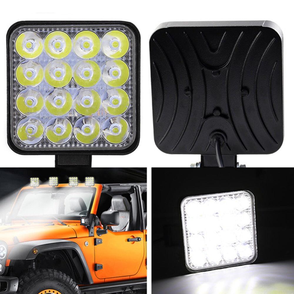 10PCS 80W CREE FLOOD LED Work Lights 12V Boat Camping Square 4inch Bar.