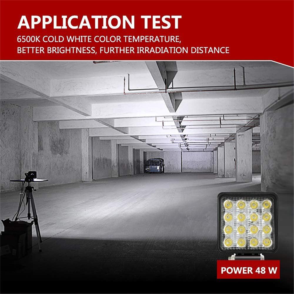 10PCS 80W CREE FLOOD LED Work Lights 12V Boat Camping Square 4inch Bar.