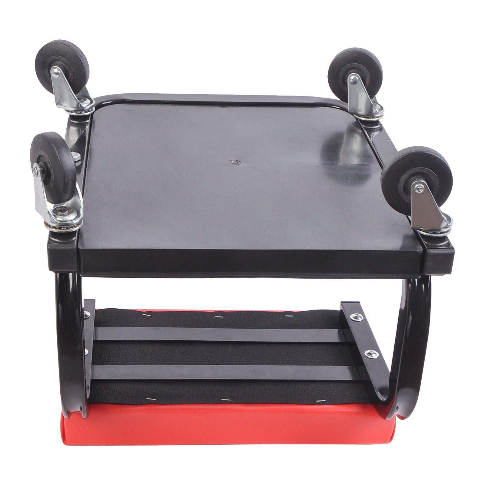 Padded Rolling Creeper Garage Mechanics Roller Seat Stool Chair with Tool Tray.