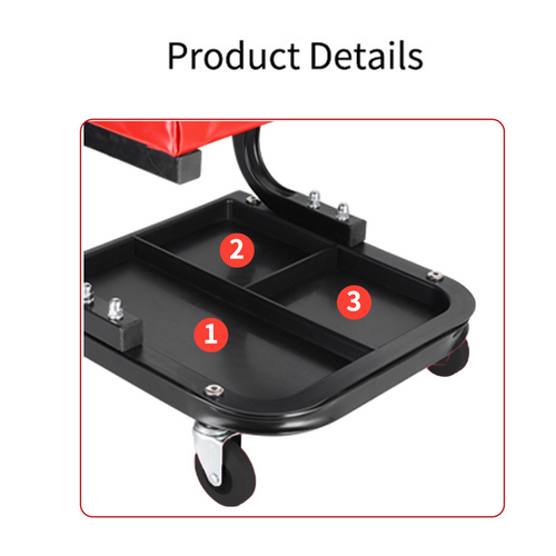 Padded Rolling Creeper Garage Mechanics Roller Seat Stool Chair with Tool Tray.