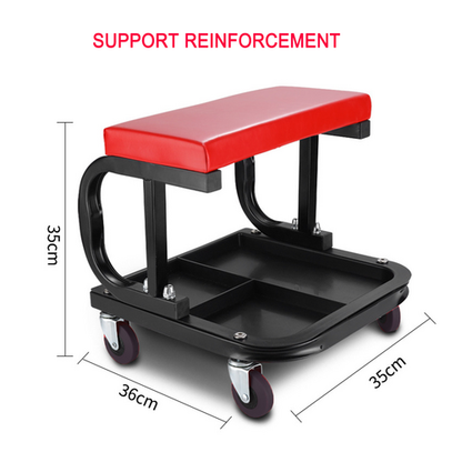 Padded Rolling Creeper Garage Mechanics Roller Seat Stool Chair with Tool Tray.